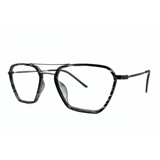 Jubleen's Frame Metal Triangle Eye Glass 23005 Triangle Tortoise Black Grey - Gunmetal Grey See the World in a New Light with These Unique Frames (Single Vision)