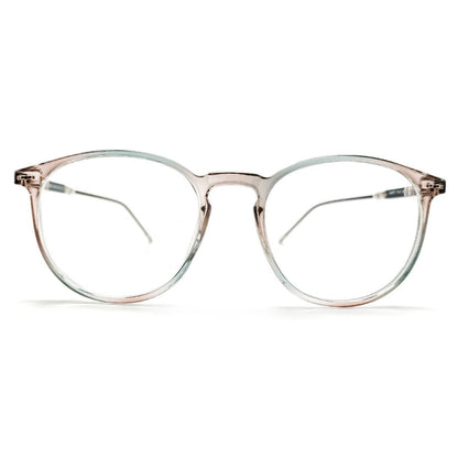 Blue Light Blocker Trendy Round Transparent Brown Eyeglasses