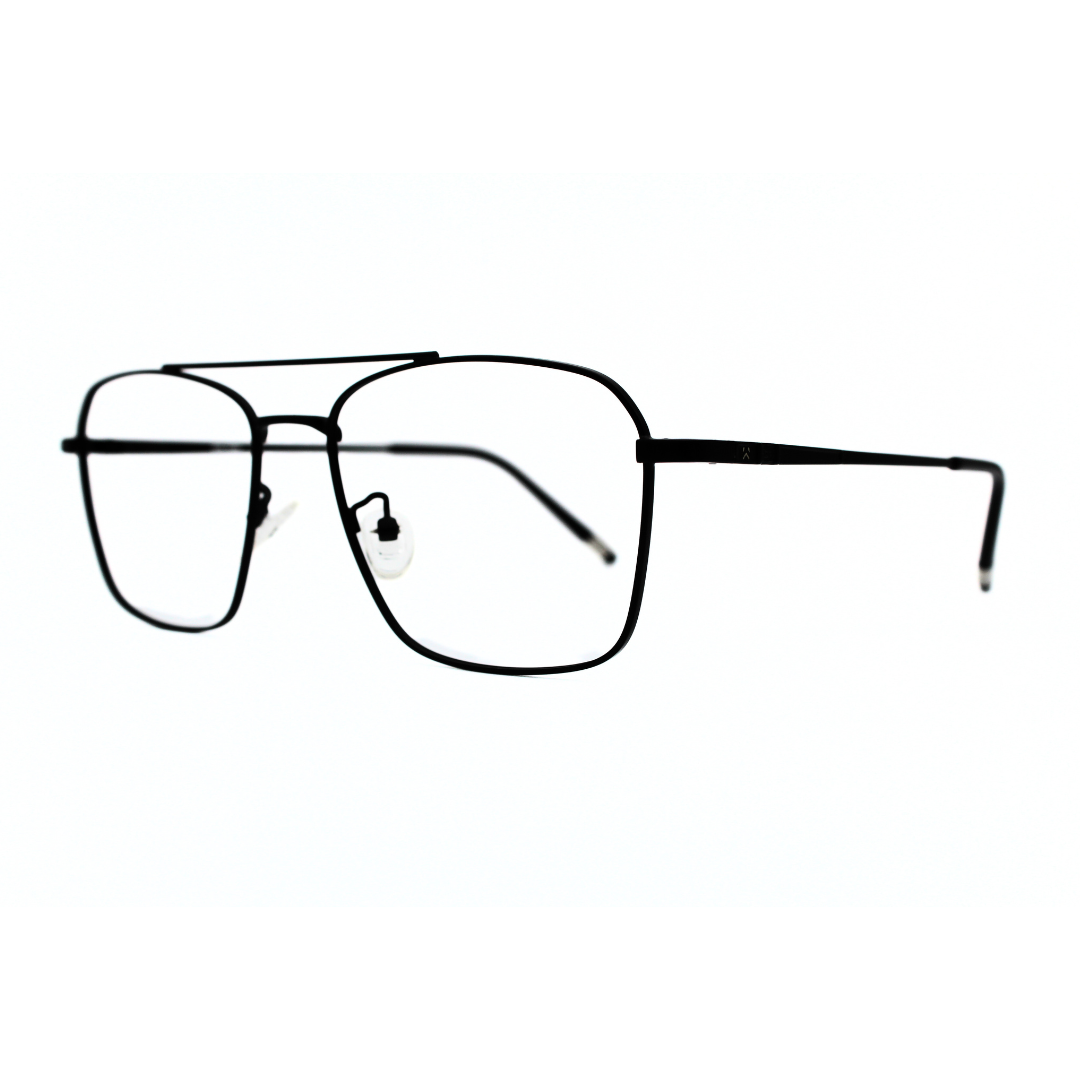 Jubleelens Metal Square5840 Square Matt Black - Black Eyeglasses Elevate Your Look with Sophisticated Style (Single Vision)