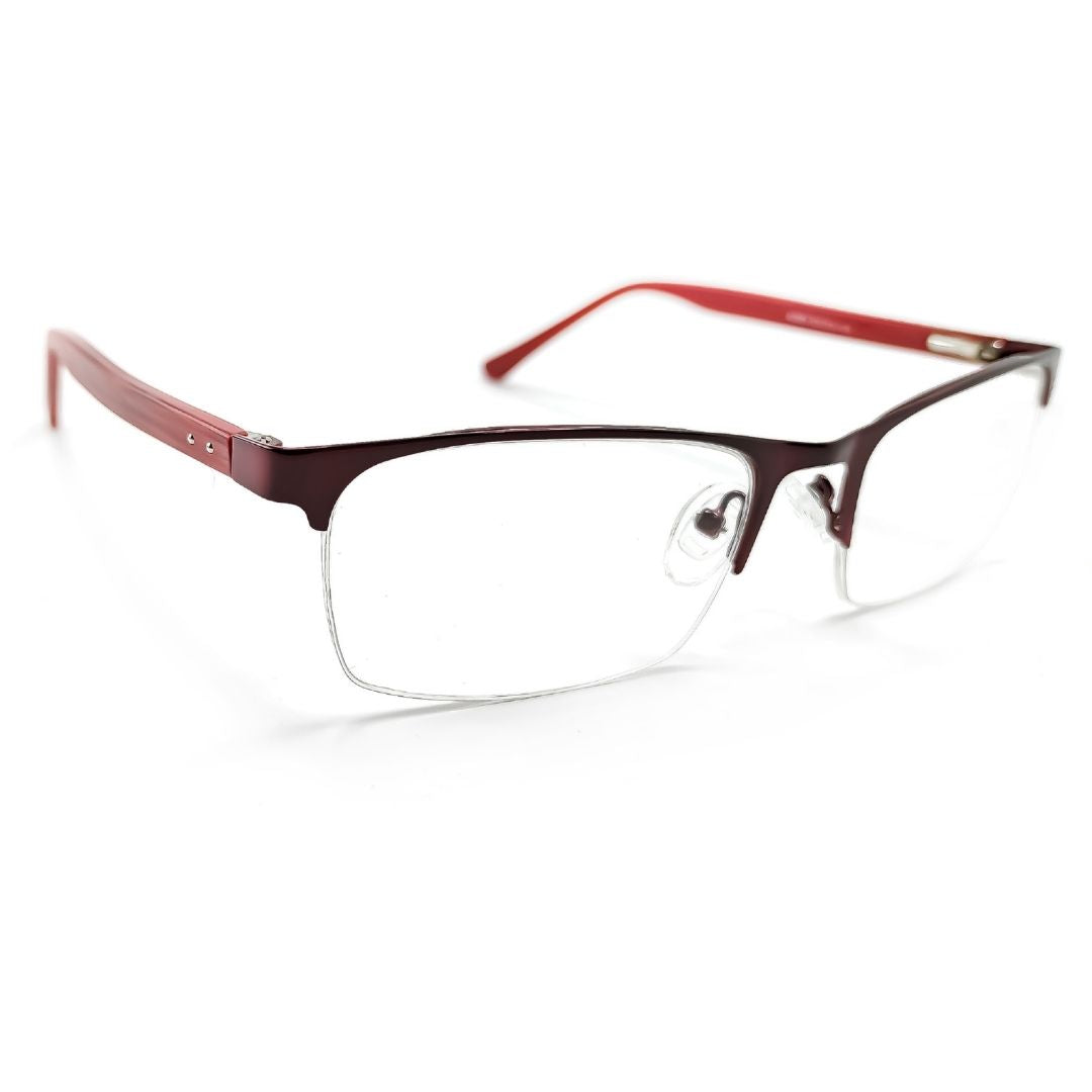 Stylish Supra Half Rim Stainless Steel Rectangle Frame Specs