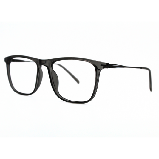 Dark Gray Color Rectangle Eyeglass Frames -Suitable for Unisex Model No. 126703 (Single Vision)