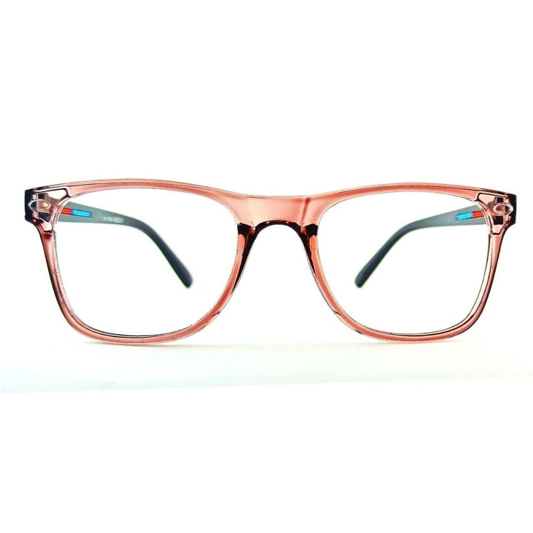 Square Transparent Brown Jubleelens® For Men And Women Frame