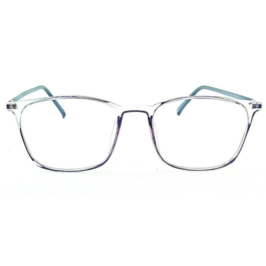 Square Transparent Grey Jubleelens® Frames Blue Blocker Zero Power Spectacles with for Eye Protection