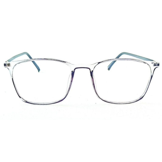Square Transparent Grey Jubleelens® Frames Blue Blocker Zero Power Spectacles with for Eye Protection