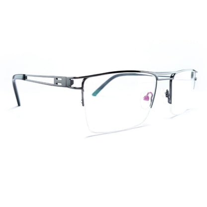 Jubleelens® Half Rim Rectangular Metal Frame