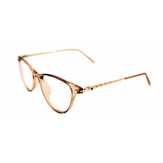 Jubleelens Modern Oval Eyeglasses - Trans Brown Silver Brown 126706 (Single Vision)