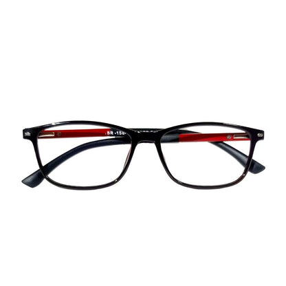 Jubleelens Dark Red Rectangular Frame Medium Frame For Unisex- SR-158