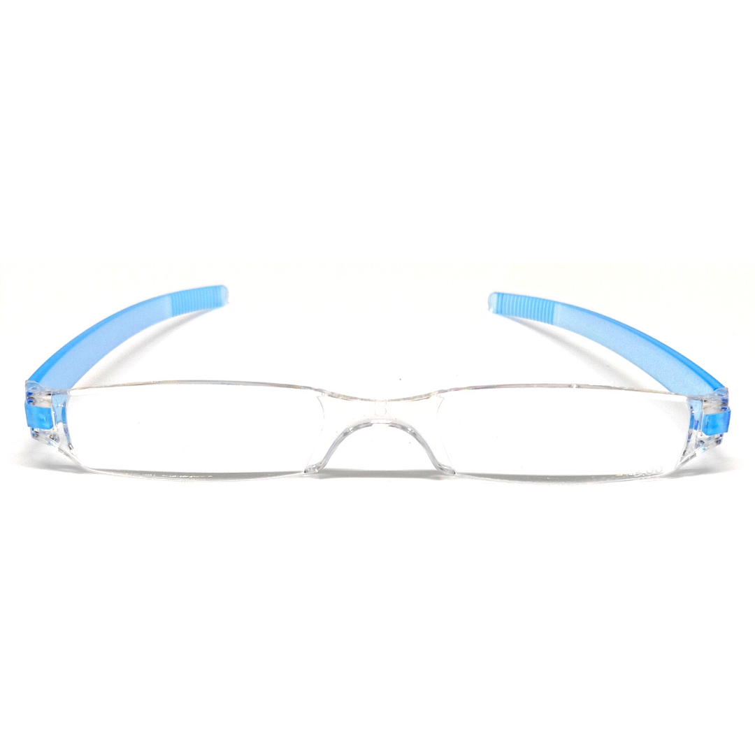 Jubleelens Transparent Blue Rectangle READERS Reading Eyeglasses- Best Reading Experience (+1.00 to +3.00 Power)