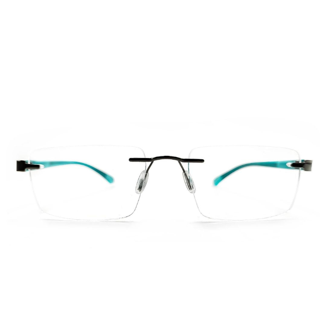 Due to their strong texture and good balance, This Rimless frame in cyan colour will make you look stylish for longer.
