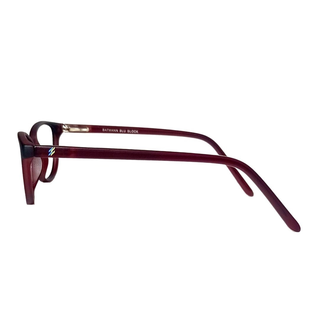 Jubleelens - Dark Red Full Rim Cat-Eye Eyeglasses for Kids  (56803 ) (Single Vision)