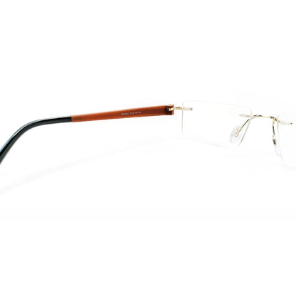 Jubleelens® Rectangular Gold Brown Rimless Frame For Unisex