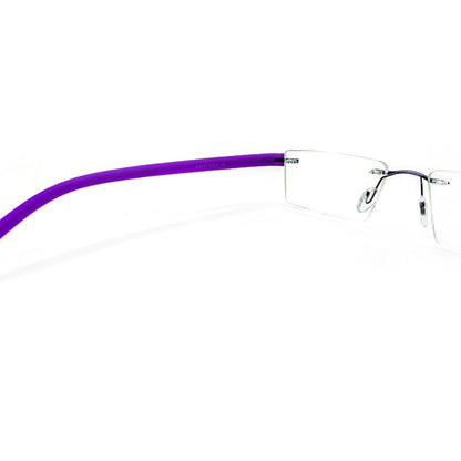 Jubleelens® Rectangular Purple Rimless Frame For Unisex