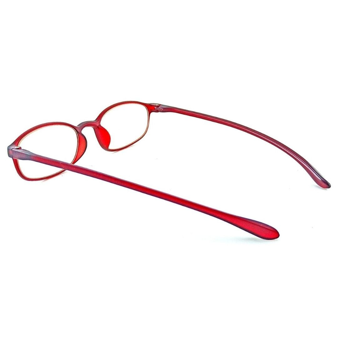 Red Full Rim Rectangle Jubleelens READERS Reading Eyeglasses With Blue Blocker Spectacles with Anti Glare for Eye Protection(For +1.00 Power To +3.00 Power)