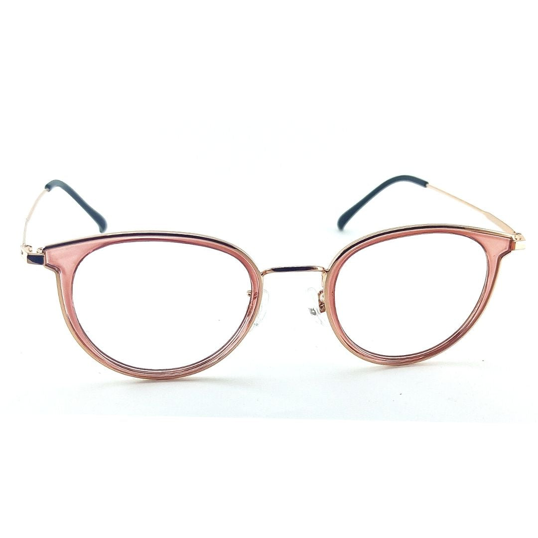 Jubleelens Premium Trendy Golden Pink Round Frame