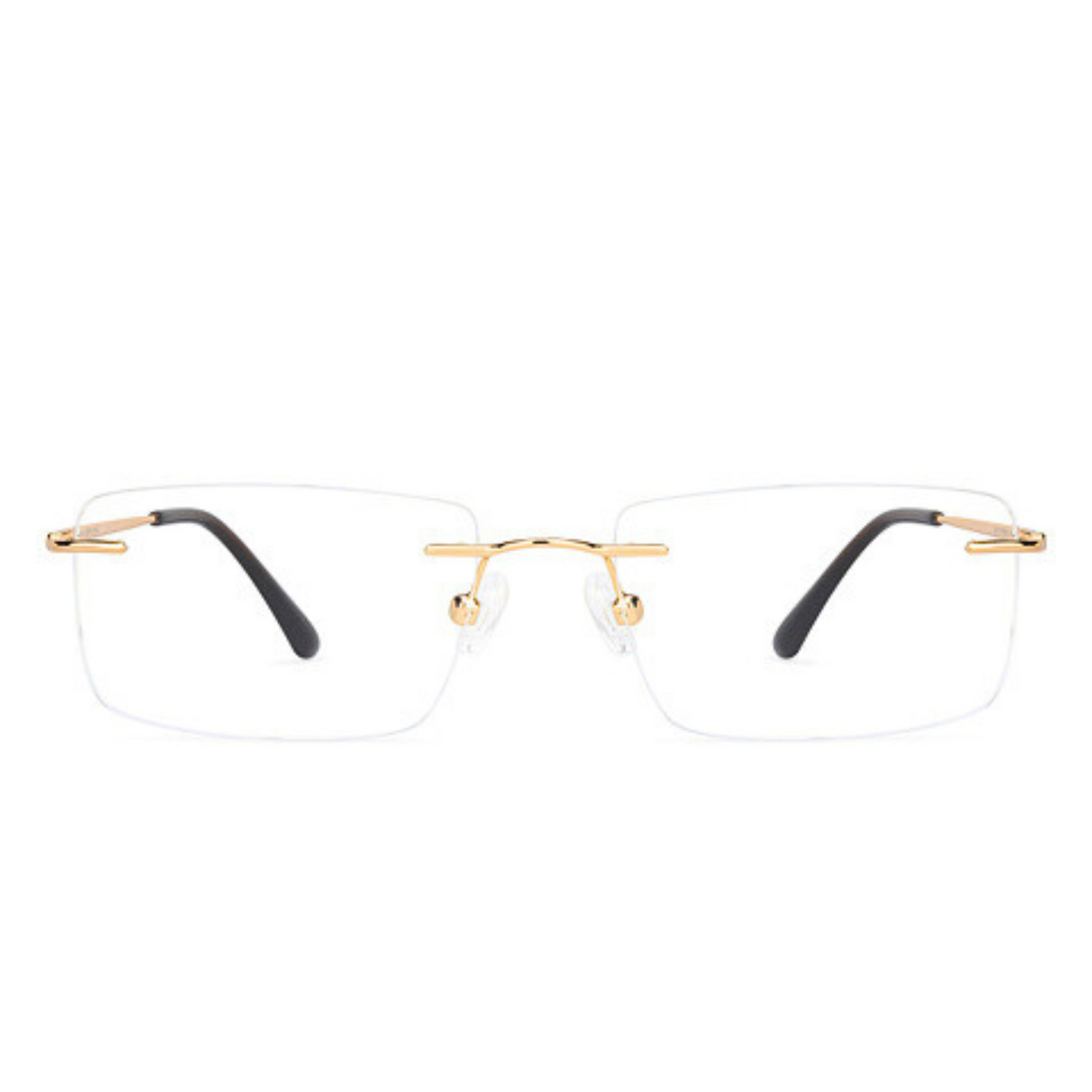 Titanium Golden Rimless Eyeglasses Frame (Single Vision)
