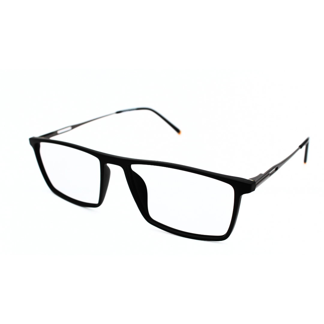 Jubleelens Minimalist Rectangular Eyeglasses - Matt Black 220803 (Single Vision)
