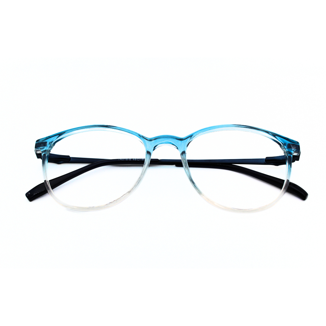 Jubleelens TRO16 Gredle Blue Silver Dark Eyeglasses A Frame for Every Face Shape (Single Vision)