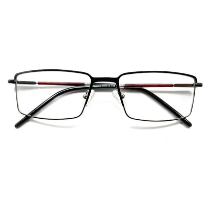 Jubleelens Black Full Rim Rectangular Metallic Medium Frame (52mm)