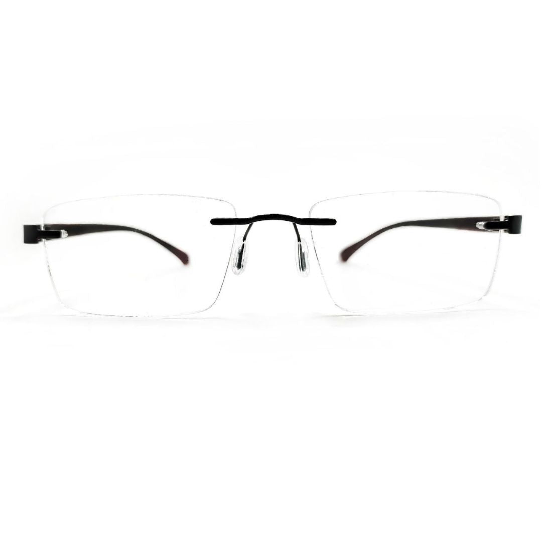 Jubleelens® Rimless Rectangular Red Frame