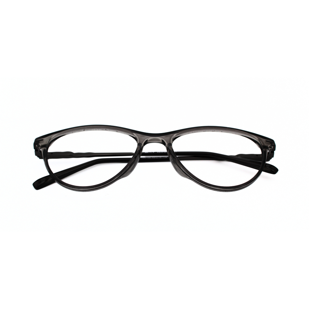 Jubleelens Vintage Oval Eyeglasses - Transparent Gray 126706 (Single Vision)