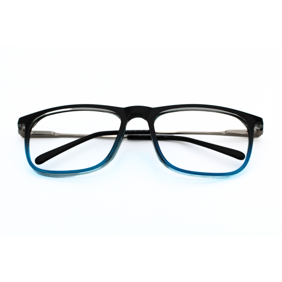Full Rim Rectangle Neon Blue Eyeglasses Frame Model No. 126703 Unisex (Single Vision)