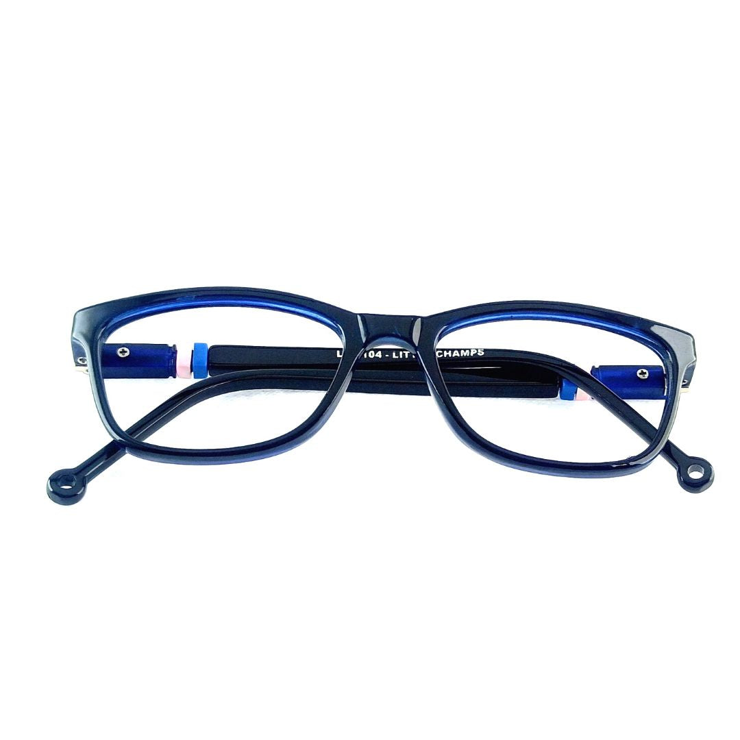 Dark Blue Rectangular Jubleelens® Kids Spectacles with Eye Protection- LC-104