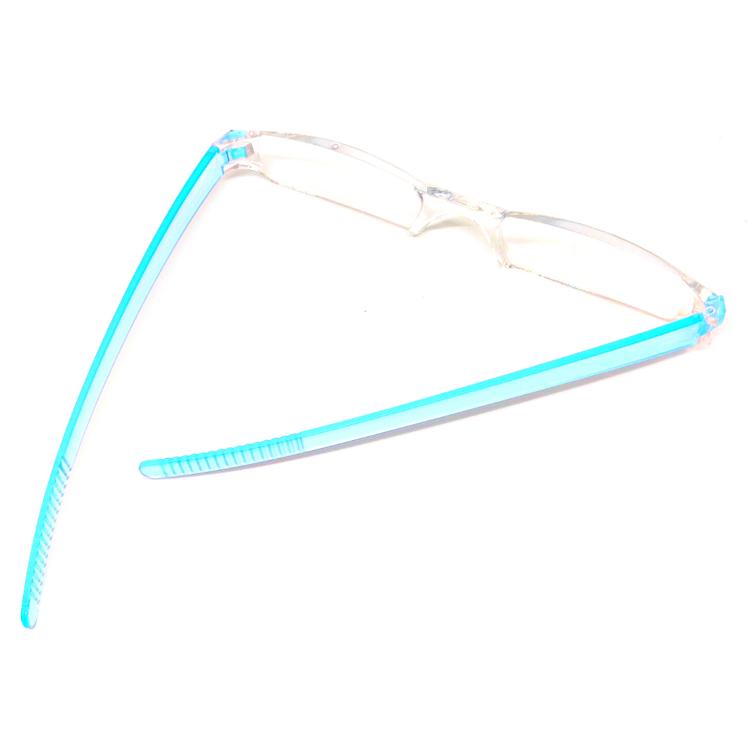 Jubleelens Transparent Blue Rectangle READERS Reading Eyeglasses- Best Reading Experience (+1.00 to +3.00 Power)