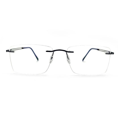 Jubleelens® Rimless Blue Rectangular  Frame