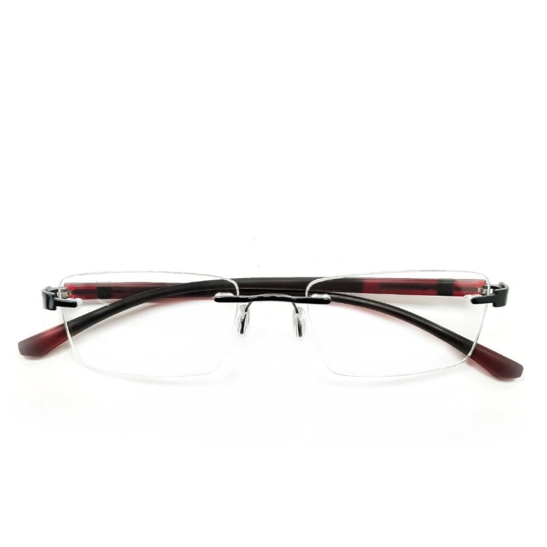 Jubleelens® Rimless Rectangular Red Frame