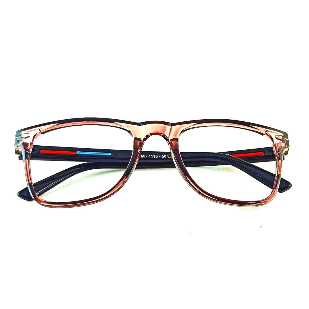 Square Transparent Brown Jubleelens® For Men And Women Frame