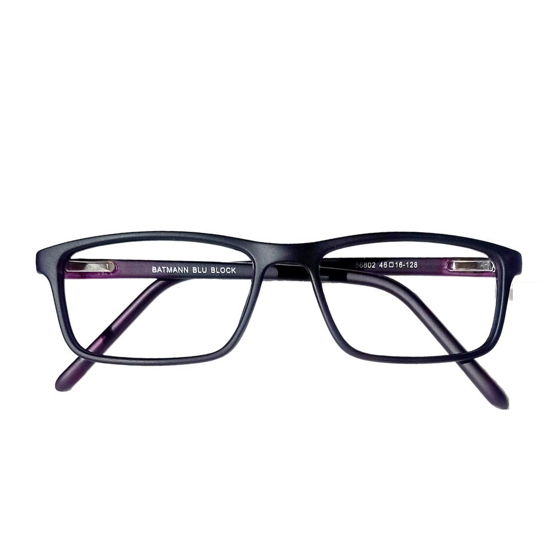 Jubleelens - Dark Purple Full Rim Rectangle Eyeglasses for Kids  ( 56802 ) (Single Vision)