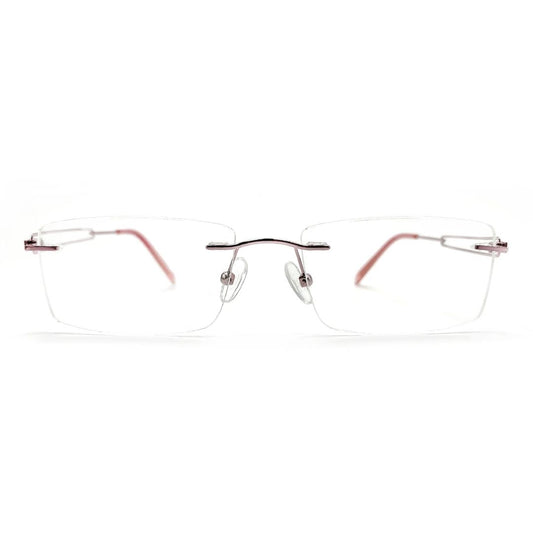 Pink Lightweight Eyeglasses Rimless Frame Like Sunfire-SFE004