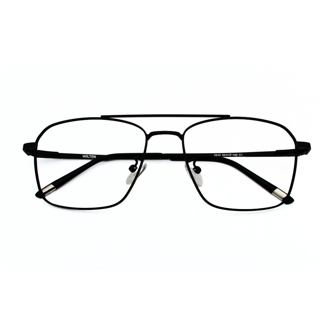 Jubleelens Metal Square5840 Square Matt Black - Black Eyeglasses Elevate Your Look with Sophisticated Style (Single Vision)