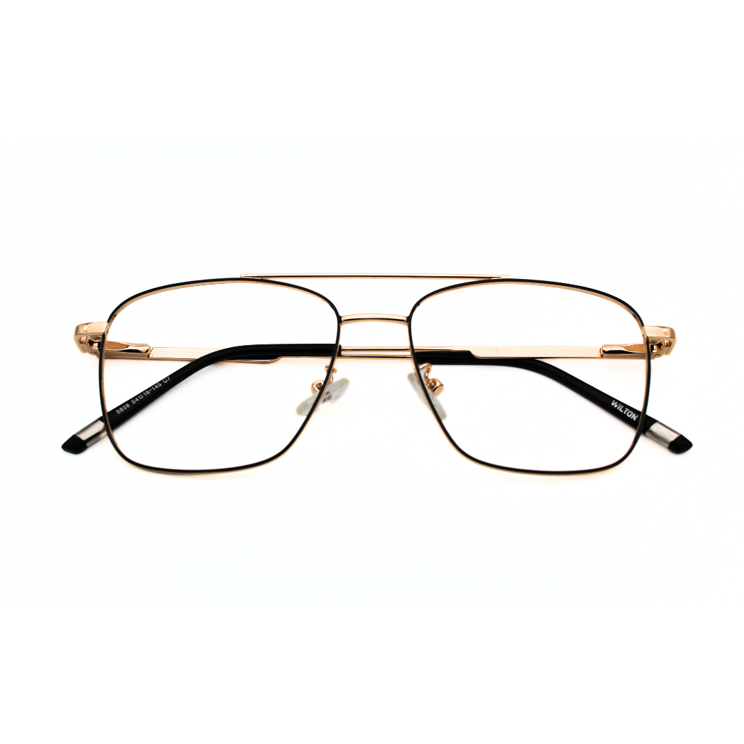 Jubleelens Metal Square5838 Square Black Golden - Golden Black Eyeglasses Your New Favorite Frame (Single Vision)