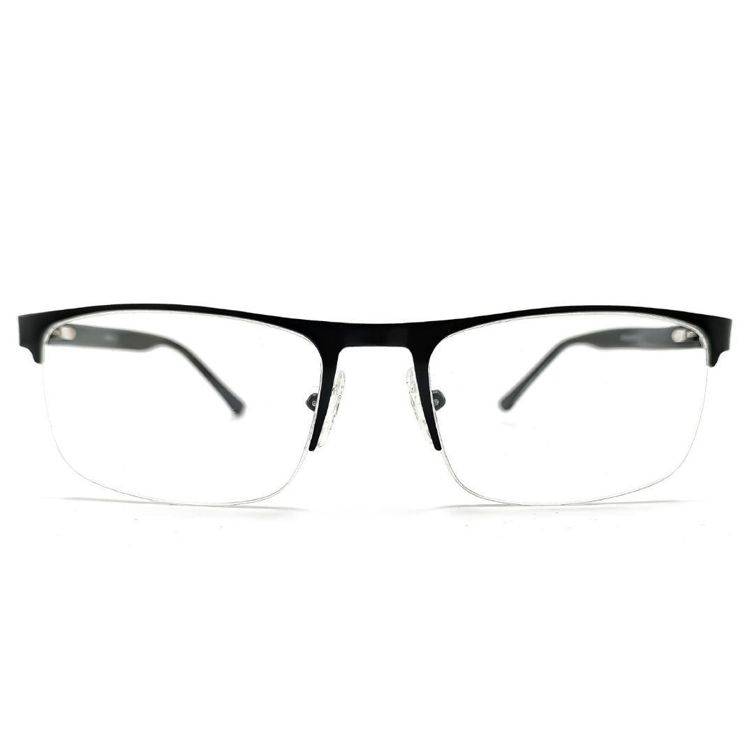 Stylish Supra Half Rim Stainless Steel Rectangle Frame Specs