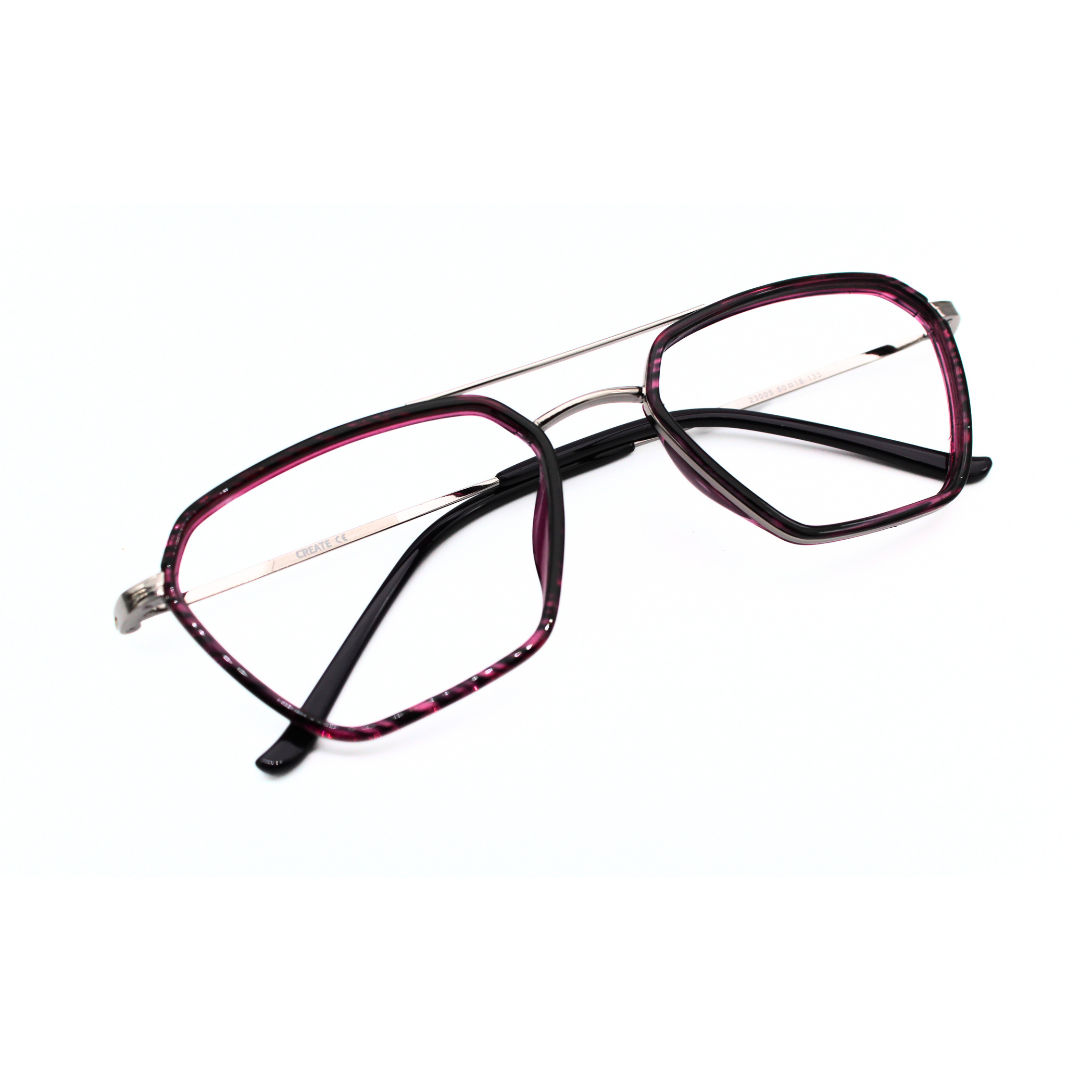 Jubleelens Triangle23005 Eyeglasses Tortoise Pink Gunmetal Black Frames for Everyday Wear (Single Vision)