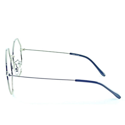 Metal Silver Black Hexagon Full Rim Frame For Unisex