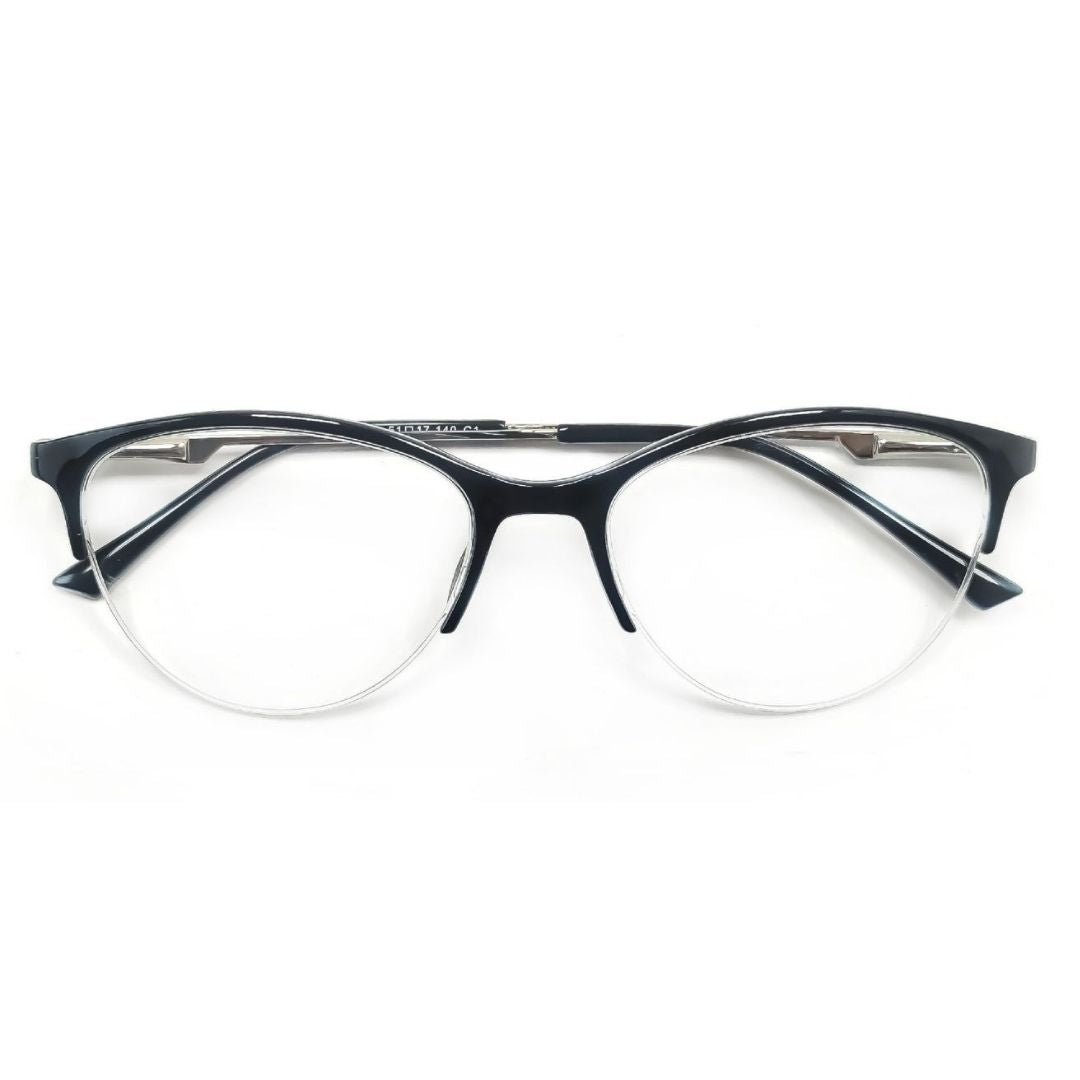 Jubleelens® Black Half Rim Cat Eye Frame