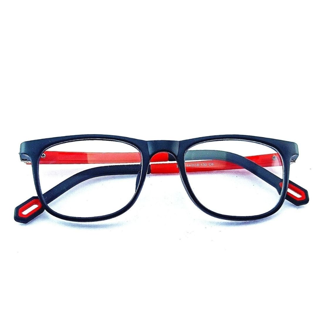 Small Black-Red Rectangular Jubleelens® Frames Kids Blue Blocker Zero Power Spectacles with for Eye Protection