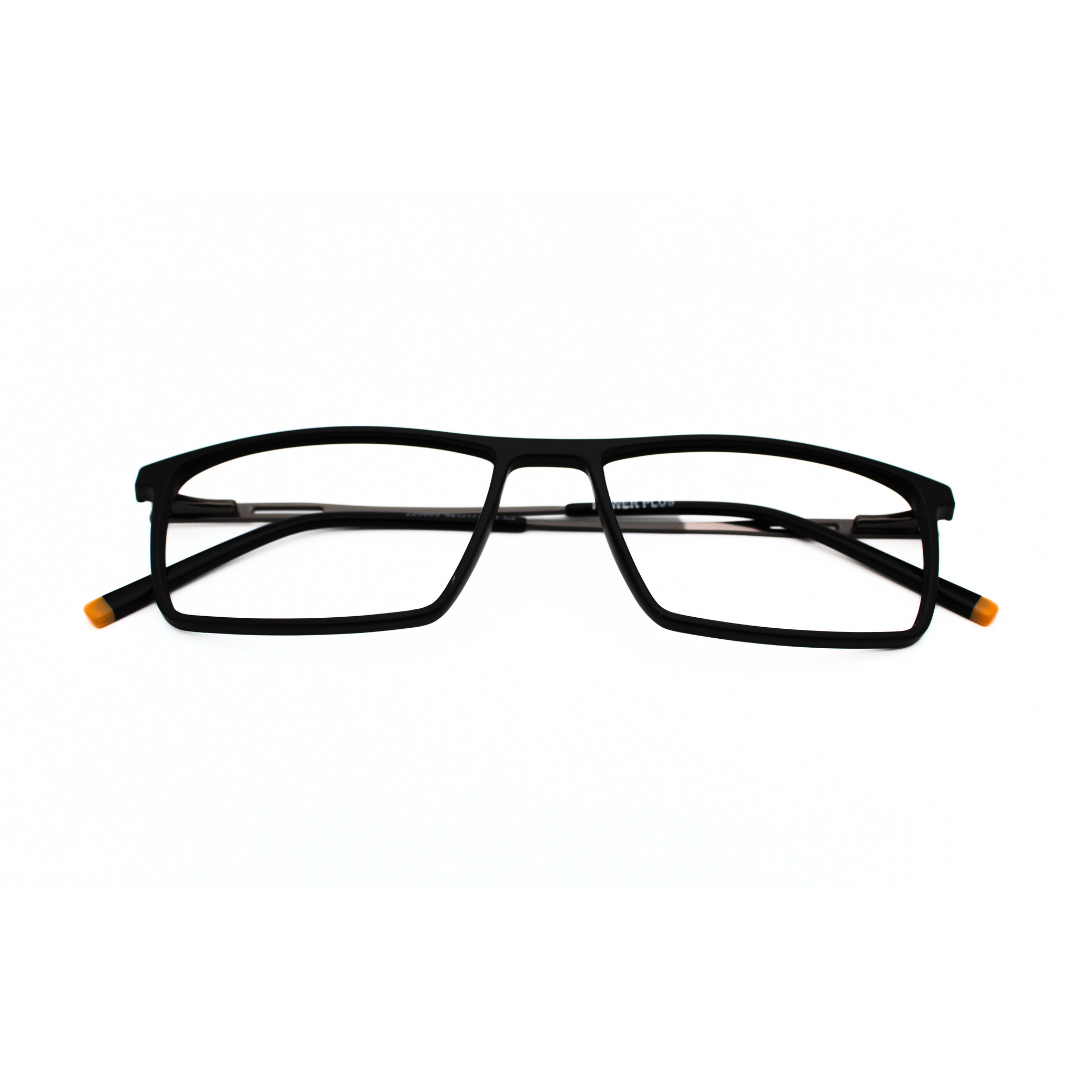 Jubleelens Minimalist Rectangular Eyeglasses - Matt Black 220803 (Single Vision)