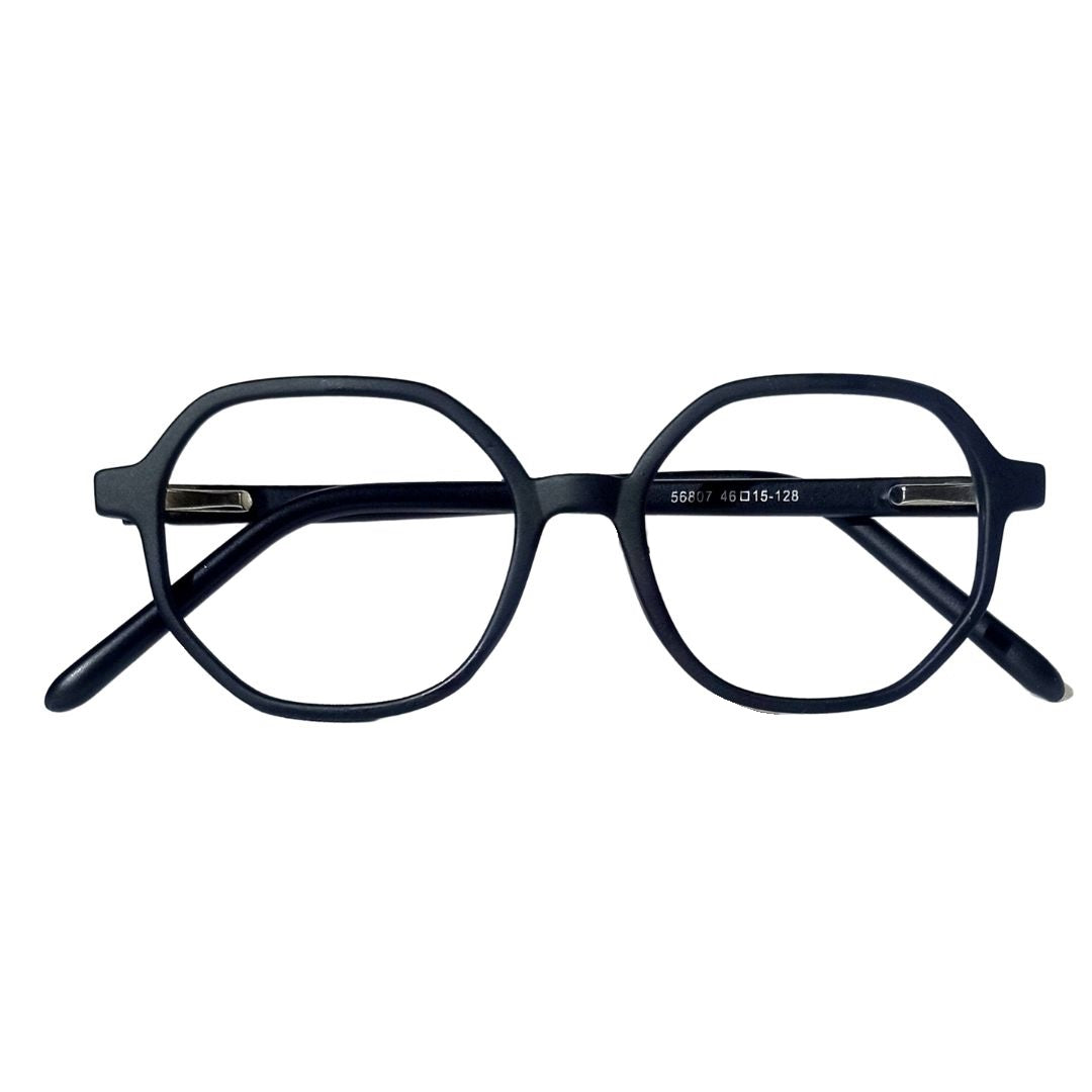 Jubleelens - Black Full Rim Hexagonal Eyeglasses for Kids  (56807 ) (Single Vision)