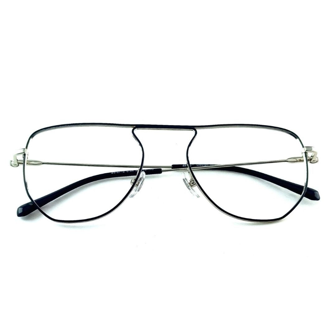 let's look close at metal Metal Retro Design Flat Aviator Glasses Eyewear