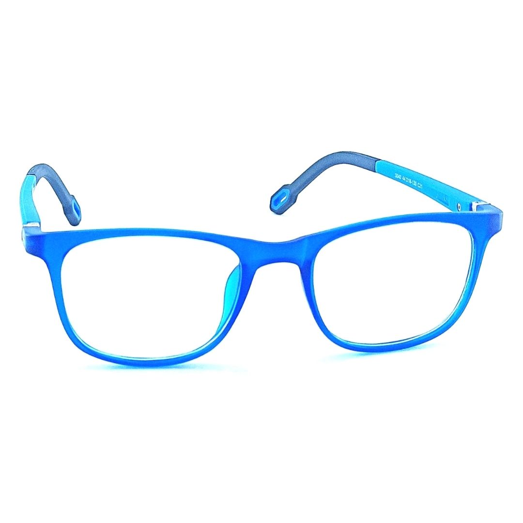 Small Blue Rectangular Jubleelens® frames Kids Frame wit Eye Protection