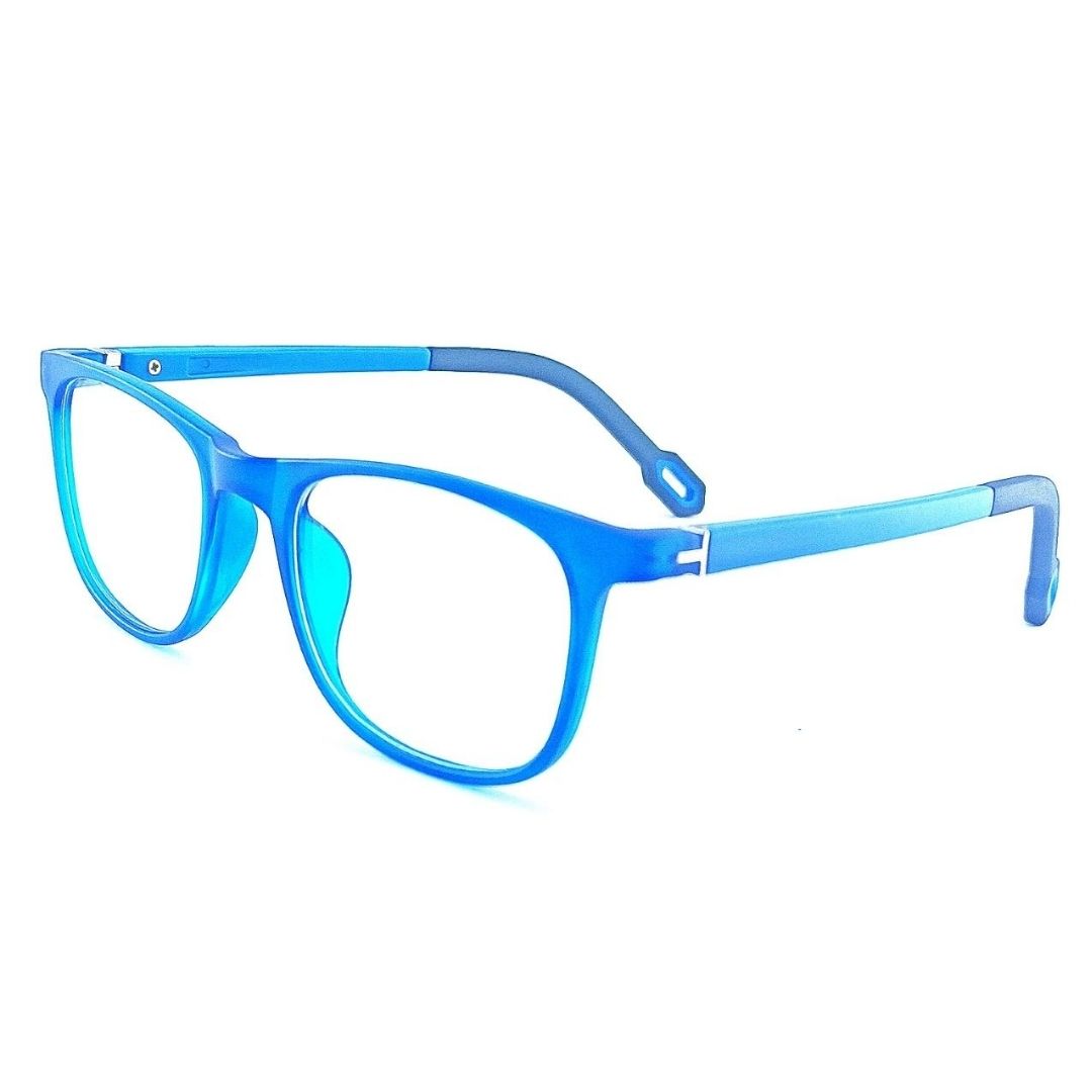 Small Blue Rectangular Jubleelens® frames Kids Frame wit Eye Protection