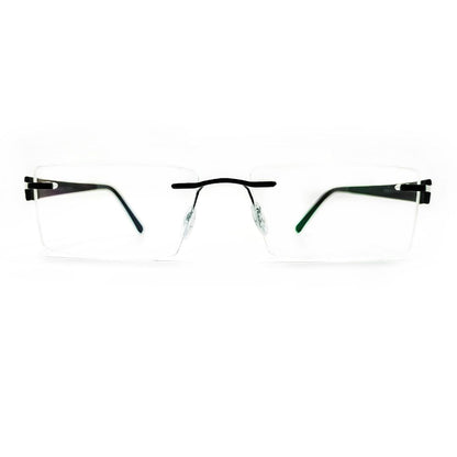 Jubleelens® Rectangular Black Rimless Frame For Unisex