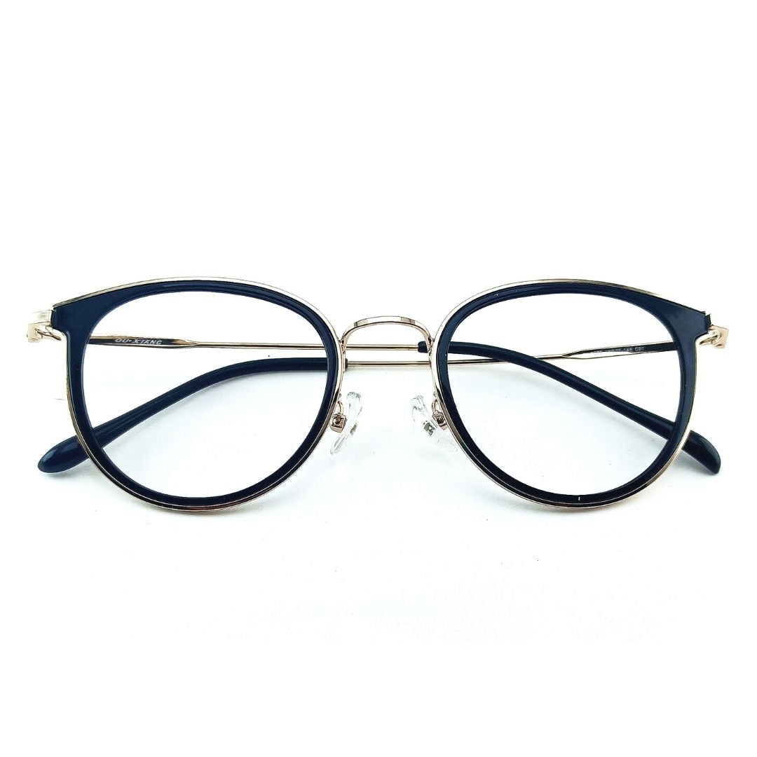 Jubleelens Premium Trendy Silver Black Round Frame