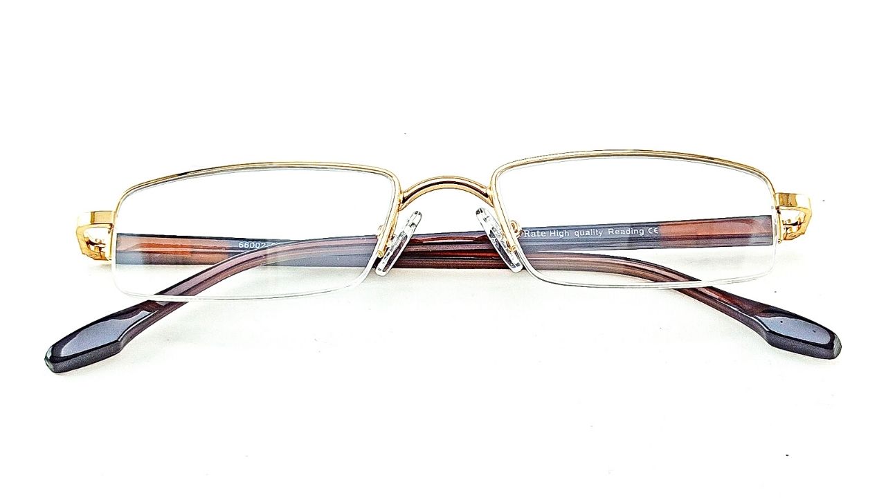 Jubleelens Supra Gold Rectangle READERS Reading Eyeglasses (+1.00 to +3.00 Power) - Jubleelens: Eyeglass 
