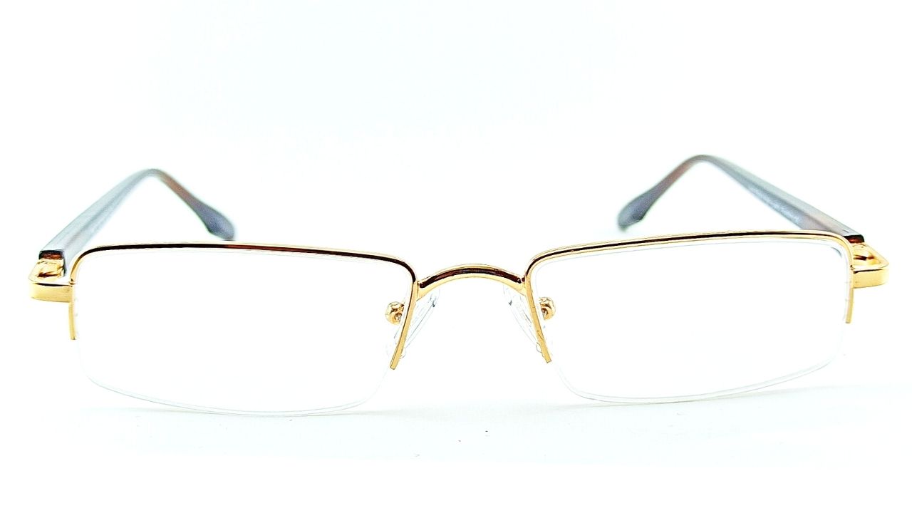 Jubleelens Supra Gold Rectangle READERS Reading Eyeglasses (+1.00 to +3.00 Power) - Jubleelens: Eyeglass 