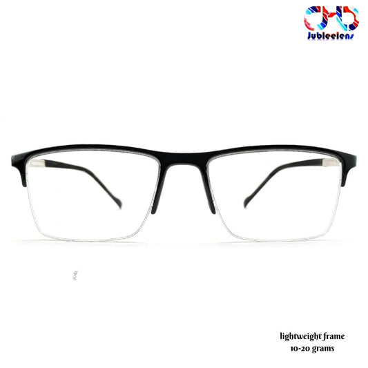 Men Rectangular Glasses Black-Blue Frame Medium Size Get Chasma Jubleelens Eyeglass.