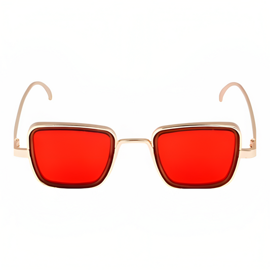 Jubleelens - Kabir Square Shade- Red Color Modern Look with UV Protection